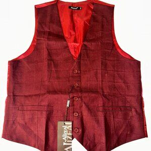 Red Suit Vest, Self-tied Bow Tie